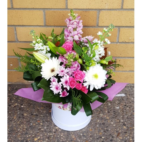Cherrywood Signature Hat Box- Pretty Pinks, Purples & Whites (Small)